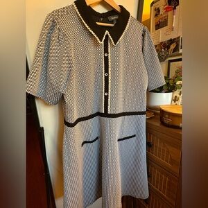 Modcloth 2X Blue and White Checkered Dress